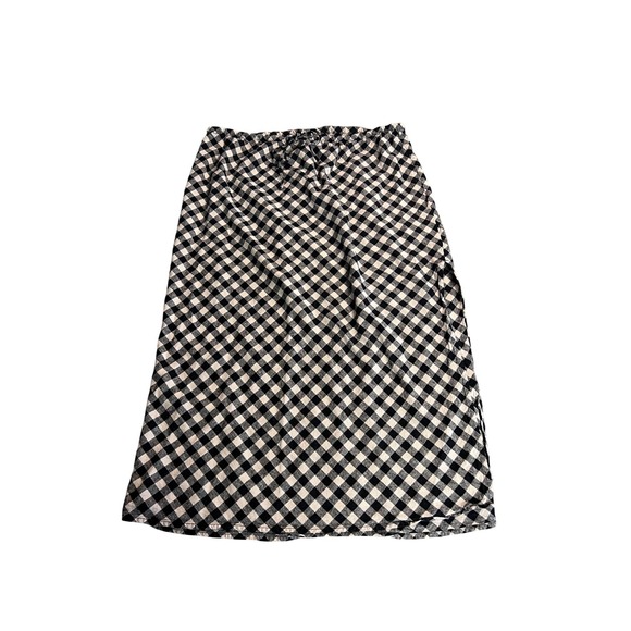 GAP Dresses & Skirts - Gap Gingham Midi Skirt Women XL Black Cream